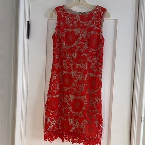 Elegant orange Lace Dress